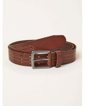 FatFace Fatface Chestnut Leather Punch Out Belt - Brown