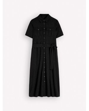 Boden Mavis Midi Jersey Shirt Dress - Black