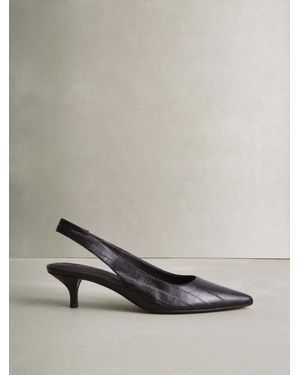 Next N. Premium Leather Slingback Heels - Gray