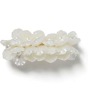 Aela Flower Pearl Hair Barrette Clip - White