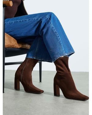 River Island Faux Suede Ankle Boots - Blue
