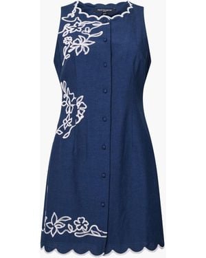 French Connection Calissa Embroidered Mini Dress - Blue