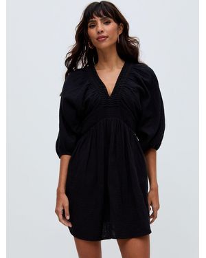 Raffya Soipoi Midi 100% Cotton Dress - Black