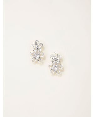 FatFace Fatface Double Daisy Stud Earrings - Natural