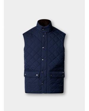 Hackett Kinloch Diamond Quilted Gilet - Blue