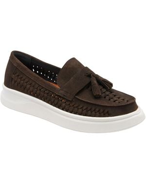 Frank Wright Suede Slip-On Loafers - Brown