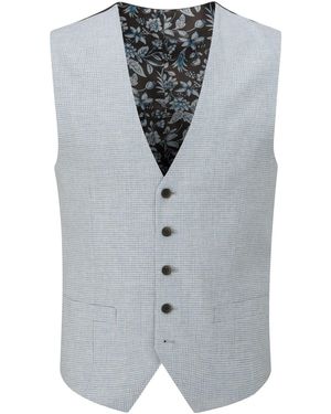 Skopes Aurelio Houndstooth Check Waistcoat - Gray