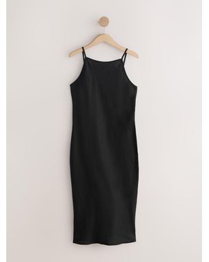 Next N. Premium High Neck Midi Slip Dress - Black