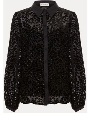 Phase Eight Della Burnout Shirt - Black