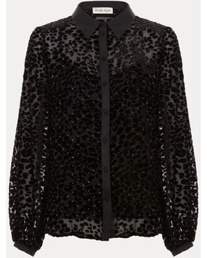 Phase Eight Della Burnout Shirt - Black