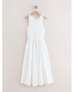 Next Broderie 2-In-1 Sleeveless Dress - White
