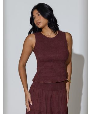 South Beach Shirred Sleeveless Top