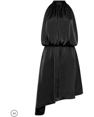 PixieGirl Petite Halter Neck Satin Dress - Black