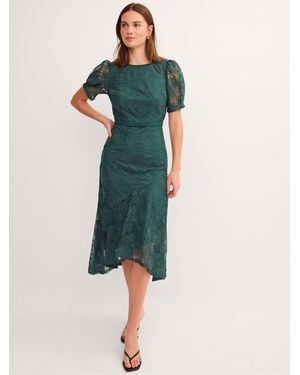 Monsoon Megan Rose Lace Midi Dress - Green