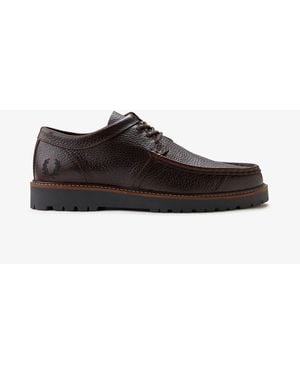 Fred Perry Kenney Low Tumbled Leather Shoes - White