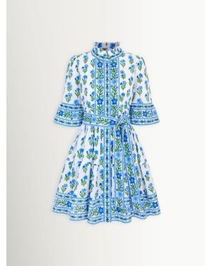 Pink City Prints Gemma Mini Dress - Blue