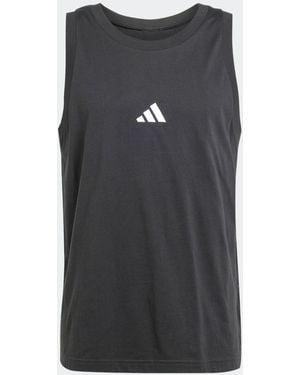 adidas Essentials Small Logo Single Jersey Tank Top - Black