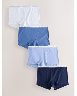 Next Boyshort Cotton Logo Panties 4 Pack - Blue