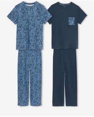 Simply Be Value Animal Pyjamas 2Pk - Blue