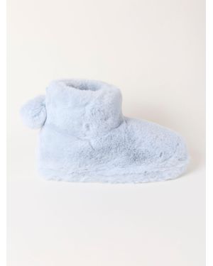 FatFace Fatface Farah Light Faux Fur Boot Slipper - Blue