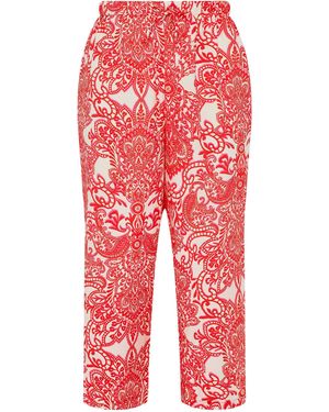 Evans Paisley Wide Leg Pants - Red