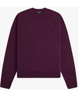 Fred Perry Saddle Sleeve Jumper - Purple