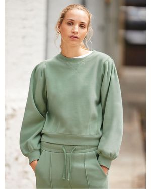 Ro & Zo Button Front Sweatshirt - Green