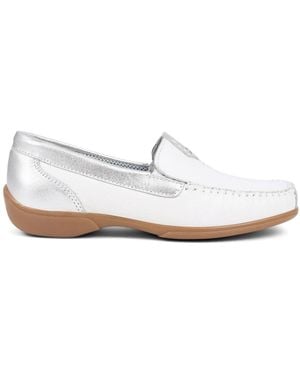 Pavers Leather Moccasins - White