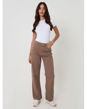Threadbare Straight Leg Jeans - Brown