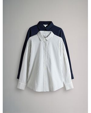 The Set 2 Pack Cotton Oxford Shirts - Blue