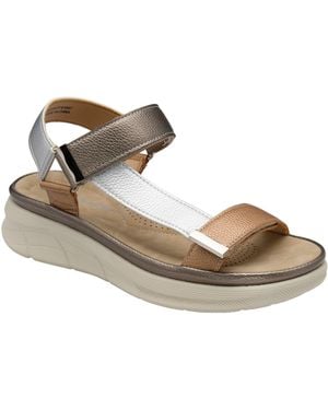Dunlop Double Touch Fasten Wedge Sandals - Metallic