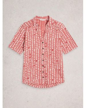 White Stuff Annie Short Sleeve Jersey Shirt - Pink