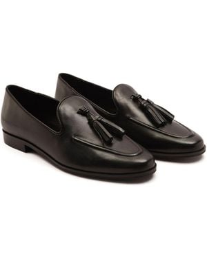 OFF THE HOOK Moselle Leather Tassel Loafers - Black