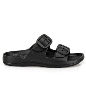Totes Solbounce Double Buckle Adjustable Slides - Black