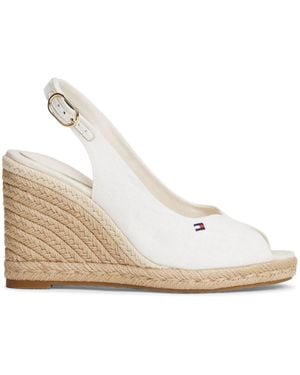 Tommy Hilfiger Hemp Slingback Wedge Espadrilles - White