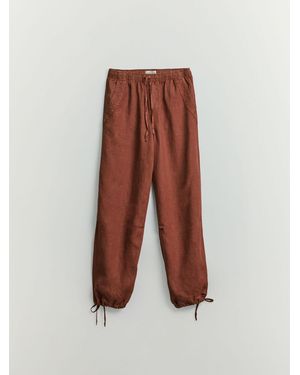 BHOEM Neutral Wide Leg 100% Linen Pants With Tie Detail - Multicolor