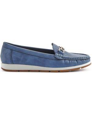 Pavers Breathable Buckle Detailed Moccasins - Blue