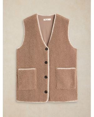 White Stuff Borg Longline Gilet - Natural