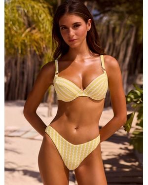 Boux Avenue Jamaica Stripe Bikini Top - Brown