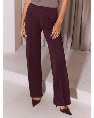 Lipsy Chocolate High Waist Wide Leg Jersey Pants - Purple