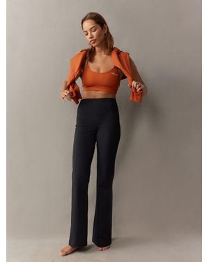 Self Rib Wide Leggings - Black