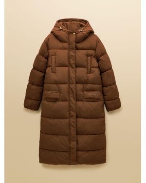 Joules Matchday Toffee Longline Oversized Showerproof Coat - Brown