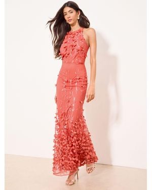 Lipsy 3D Halter Textured Maxi Dress