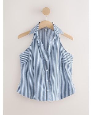 Next Halter Neck Sleeveless Shirt - Blue
