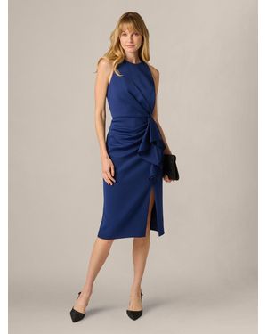 Adrianna Papell Petite Halter Ruffle Dress - Blue