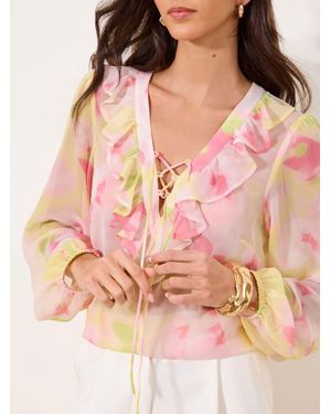 Lipsy Ruffle Blouse - Pink