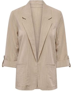 ONLY Khaki Loose Fit Blazer With Buttoned Cuffs - Natural