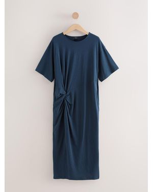 Next Jersey Twist T-Shirt Summer Dress - Blue