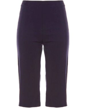 Roman Knee Length Stretch Shorts - Blue
