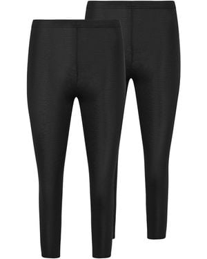 PixieGirl Petite Pixiegirl Petite Basic Cropped Leggings 2 Pack - Black